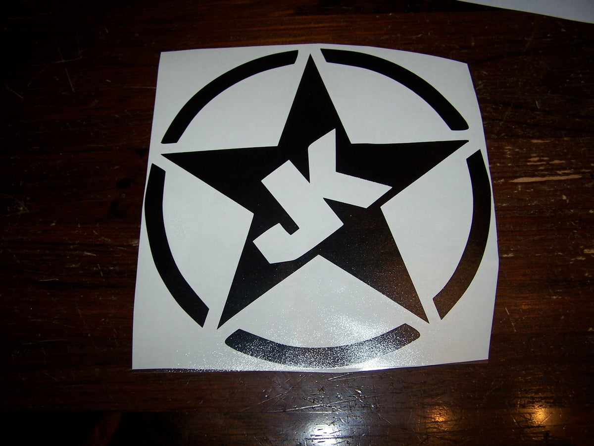 JK JEEP STAR VINYL STICKER DECAL WRANGLER JK JKU