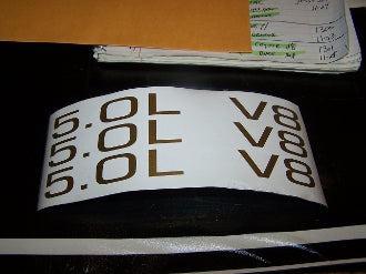 5.0L V8 HOOD SCOOP DECAL SET OF 3