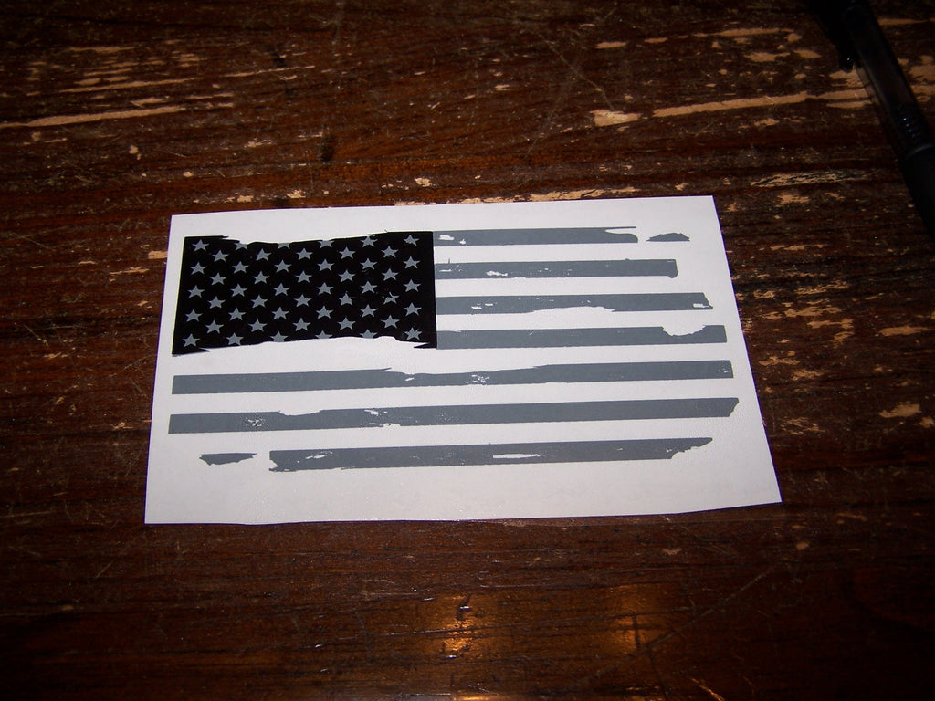 DISTRESSED SMALL AMERICAN FLAG VINYL DECAL STICKER