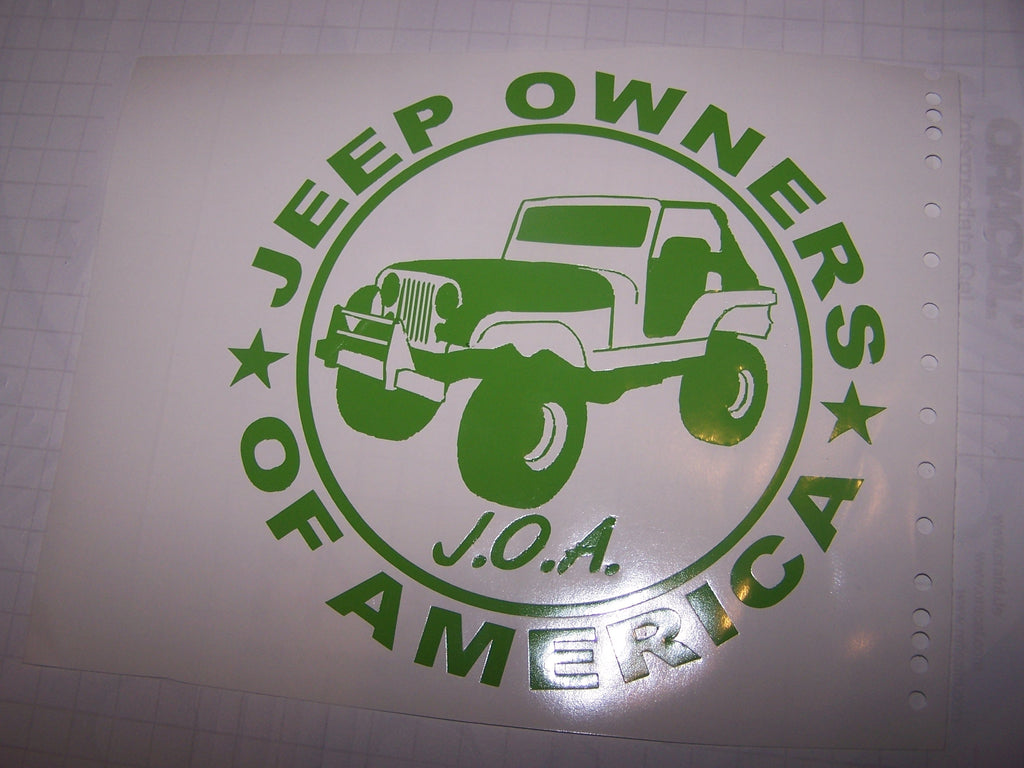 JEEP OWNERS OF AMERICA MEMBERS CJ VINYL DECAL STICKER