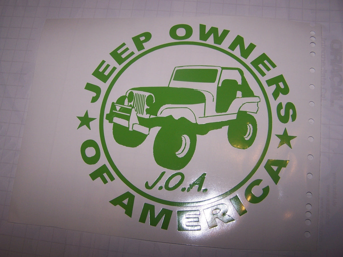JEEP OWNERS OF AMERICA MEMBERS CJ VINYL DECAL STICKER