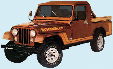 JEEP SCRAMBLER HOOD DECAL SET OF 2 CHOOSE COLOR/COLORS