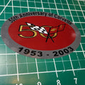 50TH ANNIVERSARY 2003 CORVETTE LOGO WITH LETTERING VINYL DECAL STICKER C5