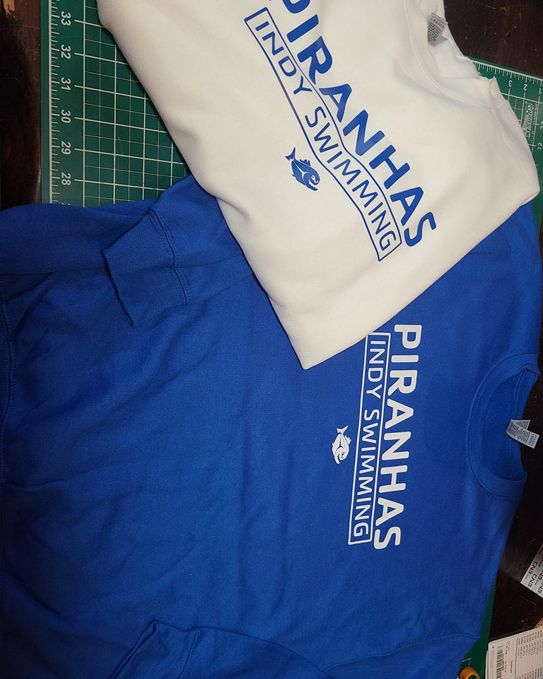 INDY SWIMMING SWIM TEAM T-SHIRT PIRANHAS LOGO