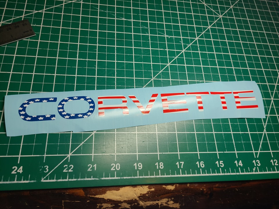 1984-1990 CORVETTE REAR BUMPER AMERICAN FLAG LETTERS