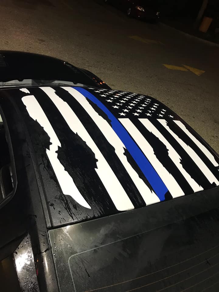 15-25 S550 FORD MUSTANG DISTRESSED AMERICAN FLAG FOR ROOF