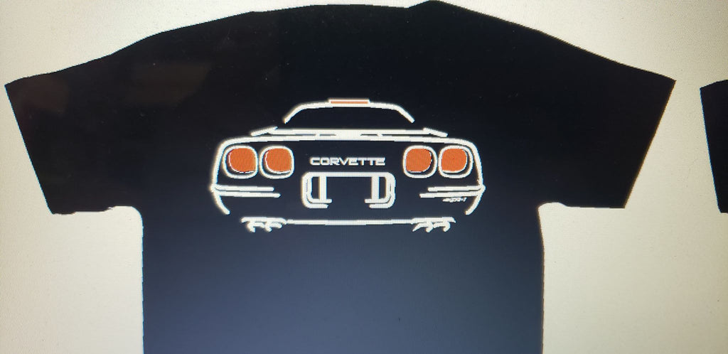 CORVETTE C4 SILHOUETTE T-SHIRT 91-95 ZR-1 FRONT & BACK