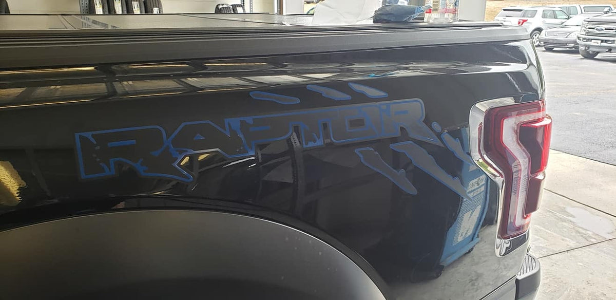 FORD RAPTOR BEDSIDE QUARTER PANEL DECAL SET OF 2 CHOOSE COLORS