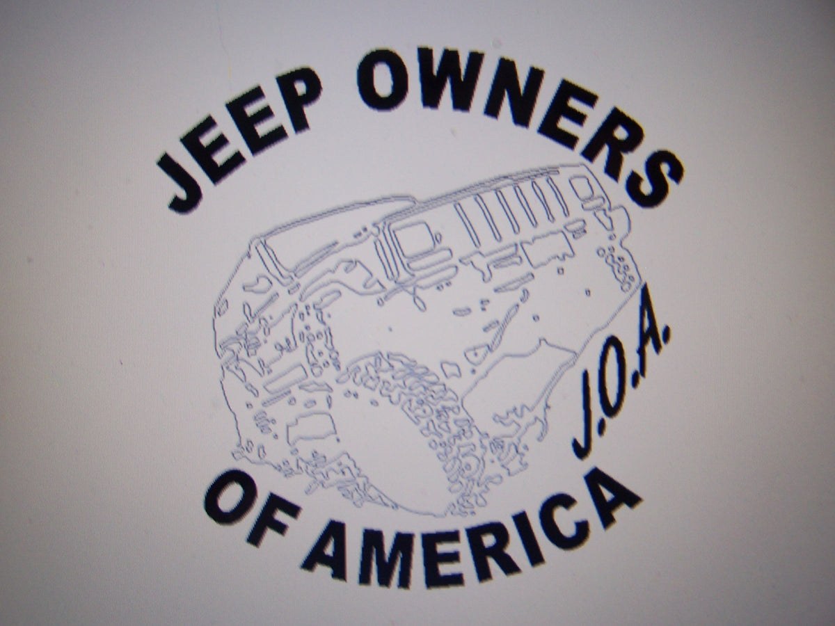 JEEP OWNERS OF AMERICA MEMBERS XJ VINYL DECAL STICKER