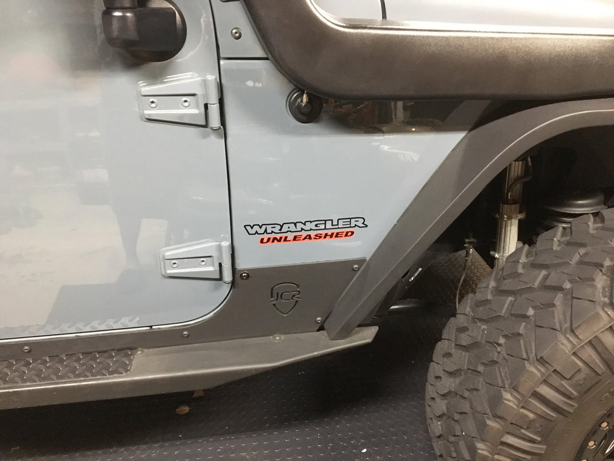 JEEP WRANGLER UNLEASHED FENDER VINYL DECALS JL JK CHOOSE COLOR