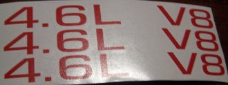 4.6L V8 HOOD SCOOP DECAL SET OF 3