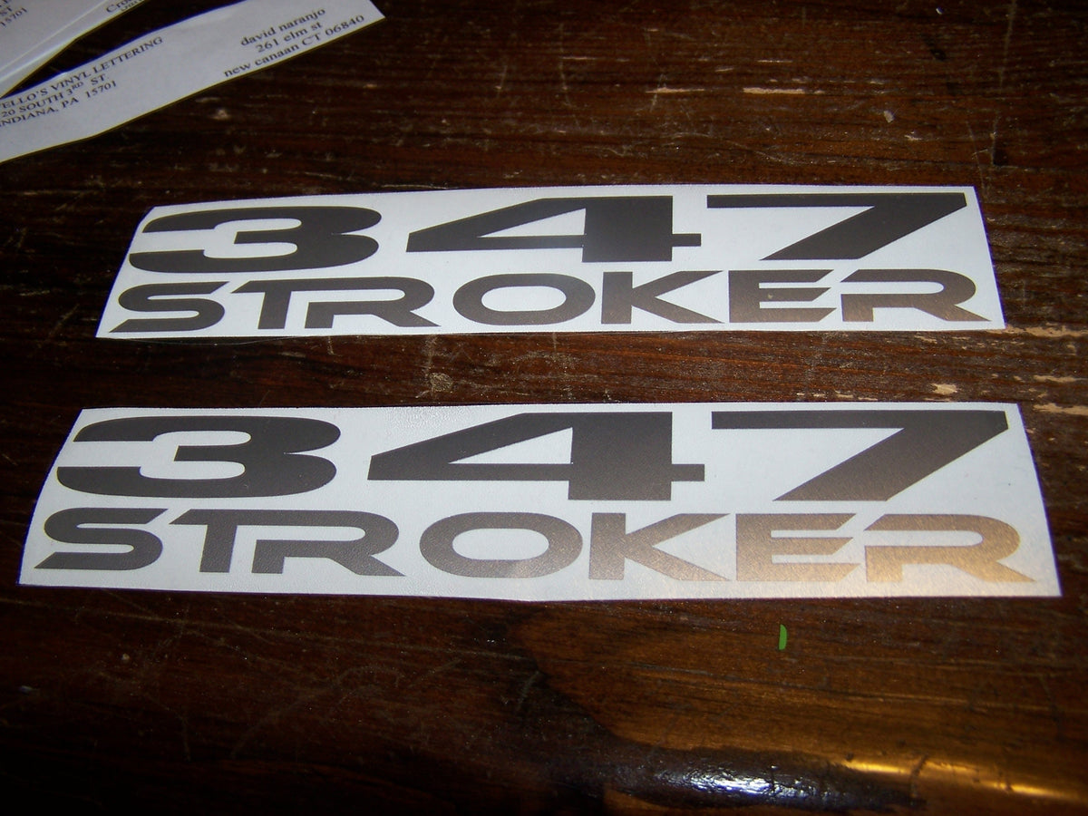 347 STROKER VINYL DECAL STICKER SET OF 2 CHOOSE COLOR