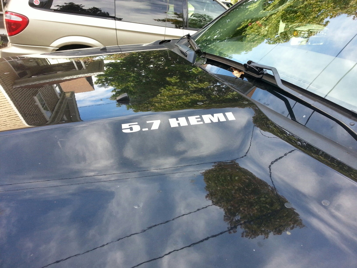 5.7 HEMI HOOD VALVE COVER HOOD VINYL DECALS STICKERS SET OF 2