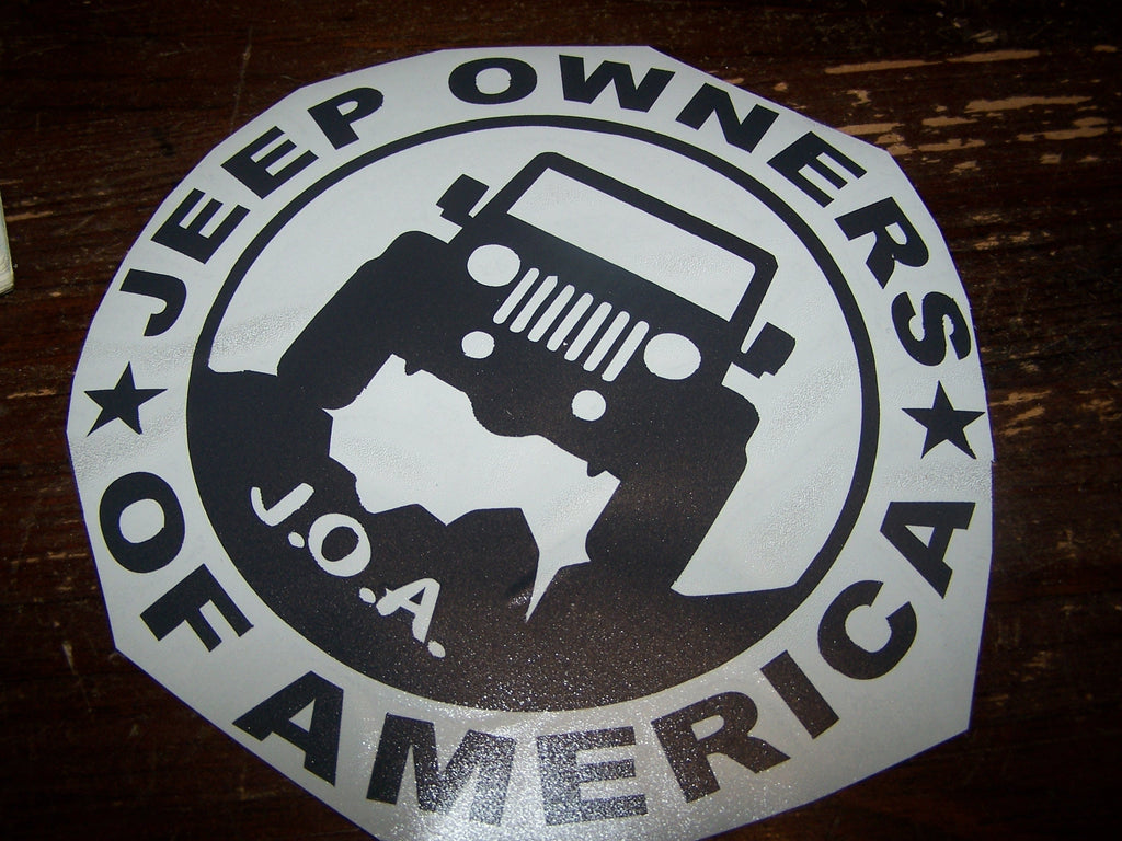 JEEP OWNERS OF AMERICA MEMBERS TJ JK VINYL DECAL STICKER