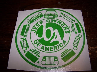 JEEP OWNERS OF AMERICA MEMBERS VINYL DECAL STICKER