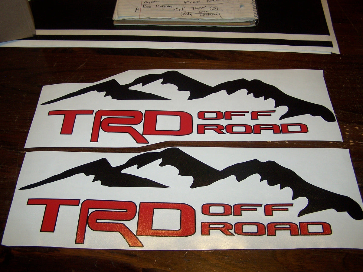 TRD OFF ROAD BEDSIDE / WINDOW STICKER VINYL DECAL SET OF 2