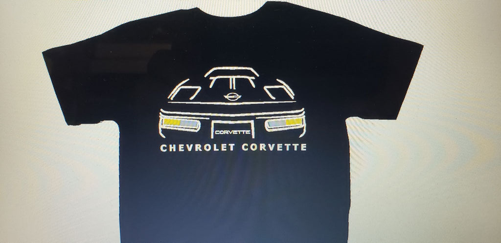CORVETTE C4 SILHOUETTE T-SHIRT 91-95 ZR-1 FRONT & BACK