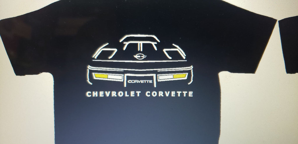 CORVETTE C4  SILHOUETTE T-SHIRT 84-85 FRONT AND BACK PRINT