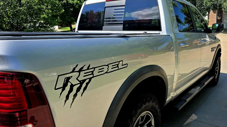 DODGE RAM REBEL VINYL BEDSIDE DECAL SET CHOOSE COLORS