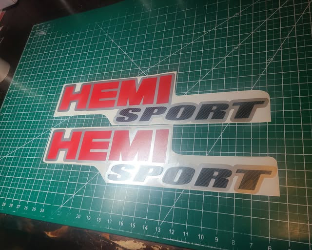 DODGE RAM HEMI SPORT VINYL BEDSIDE DECAL SET CHOOSE COLORS