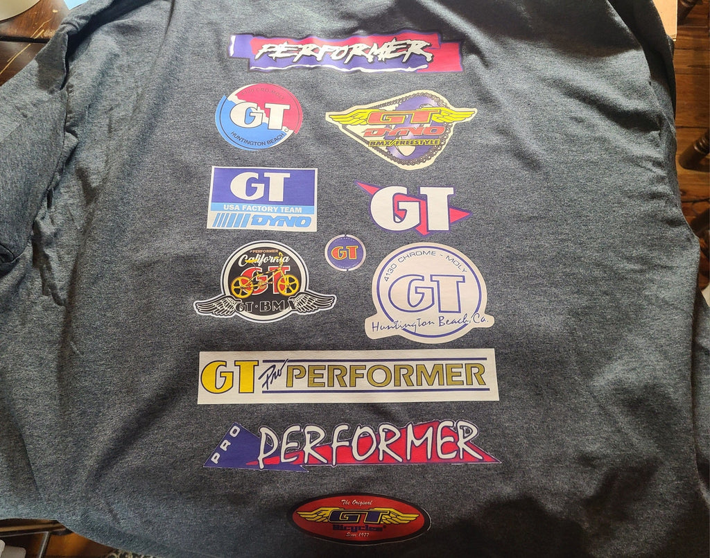 BMX GT & DYNO all-star logo t-shirt 86 87 88 89 front and back