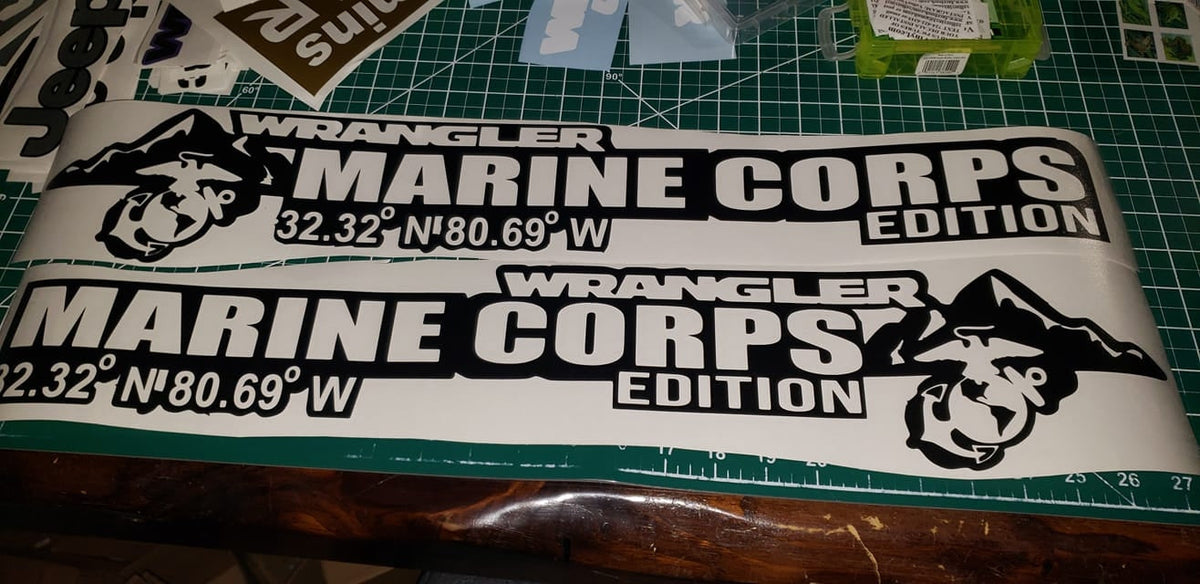 JEEP WRANGLER Hood Marine Corps USMC Decal SET OF 2
