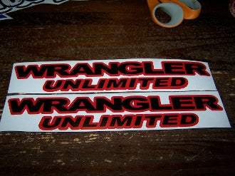 JEEP WRANGLER UNLIMITED FENDER DECALS VINYL STICKER SET OF 2