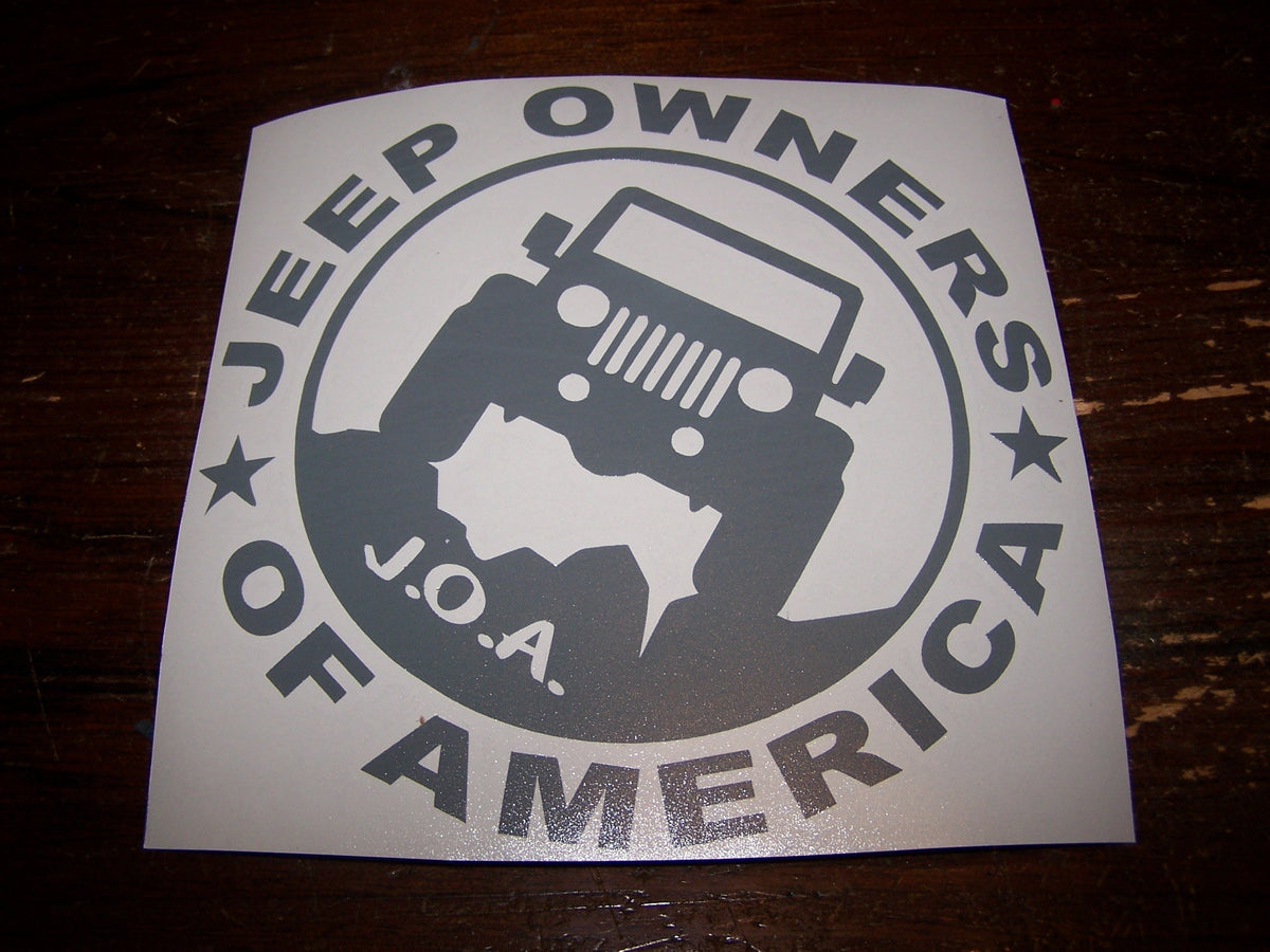 JEEP OWNERS OF AMERICA MEMBERS TJ JK VINYL DECAL STICKER