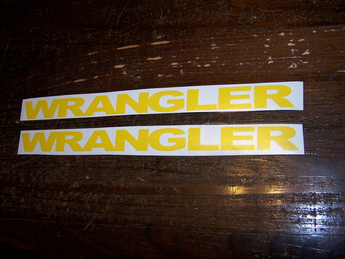 JEEP WRANGLER FENDER VINYL DECAL SET OF 2 YJ JK TJ CHOOSE COLOR
