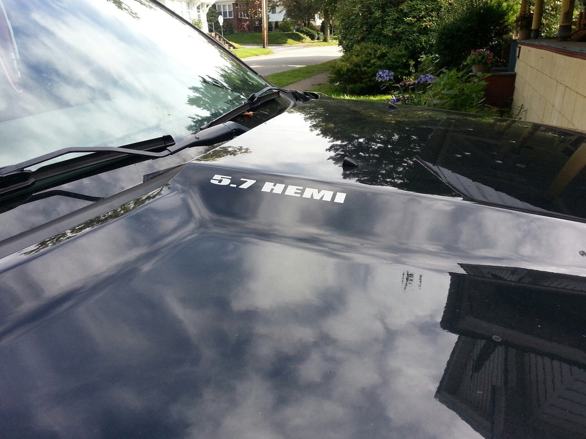5.7 HEMI HOOD VALVE COVER HOOD VINYL DECALS STICKERS SET OF 2