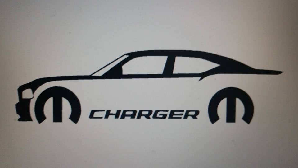 CHARGER WITH MOPAR LOGO & TEXT VINYL STICKER DECAL 2006-2010