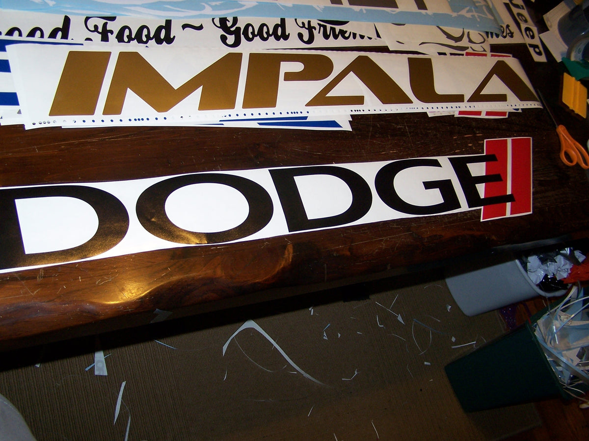 DODGE WINDSHIELD BANNER NEW LOGO CHOOSE COLORS & SIZE