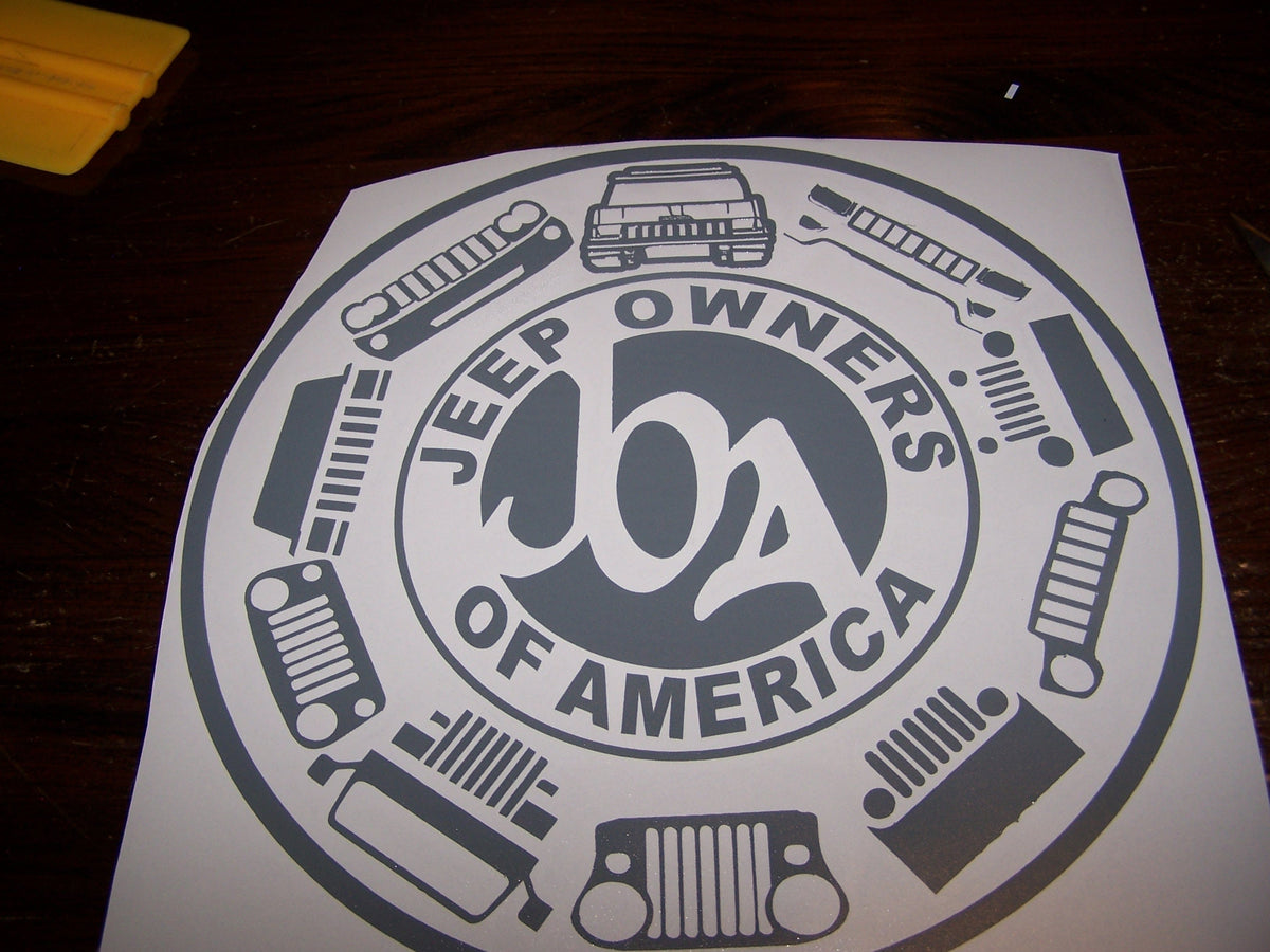 JEEP OWNERS OF AMERICA MEMBERS VINYL DECAL STICKER