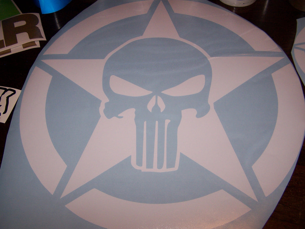 JEEP PUNISHER STAR VINYL DECAL STICKER SET FOR HOOD & FENDERS