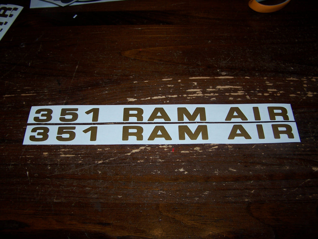 351 RAM AIR HOOD VINYL DECAL STICKER SET FOR 1971-73 MUSTANG