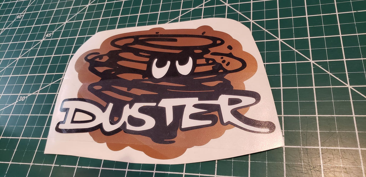PLYMOUTH DUSTER LOGO WITH TEXT VINYL STICKER DECAL