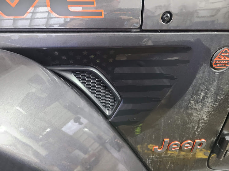 JEEP WRANGLER JL JLU UNLIMITED AMERICAN FLAG FENDER VENT DECALS