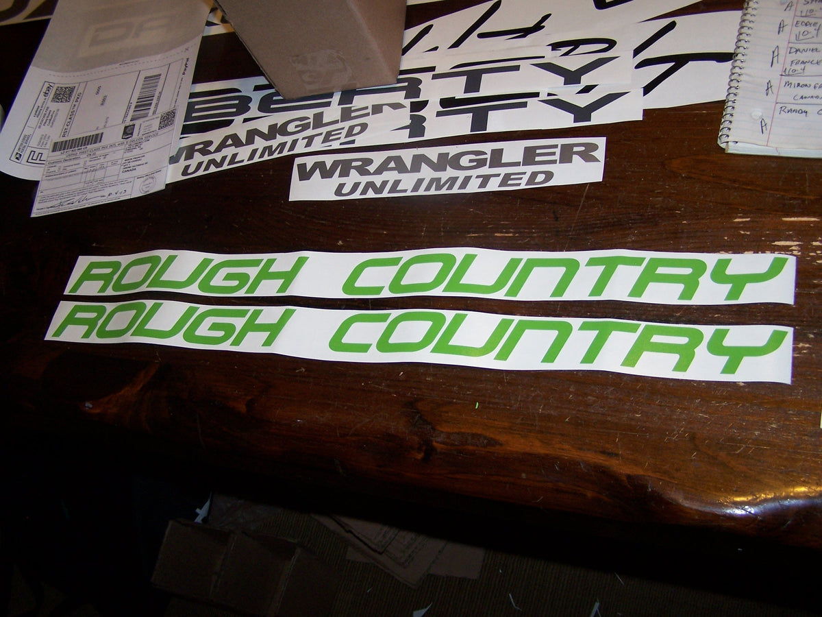 JEEP ROUGH COUNTRY HOOD DECAL SET OF 2 CHOOSE COLOR