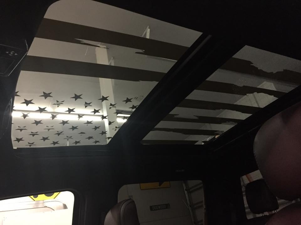 DODGE RAM 2019 2020 DISTRESSED FLAG PANORAMIC SUNROOF DECAL