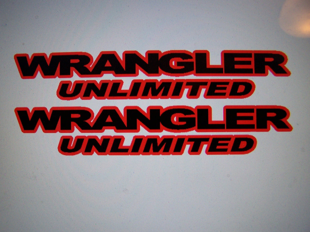JEEP WRANGLER UNLIMITED FENDER DECALS VINYL STICKER SET OF 2