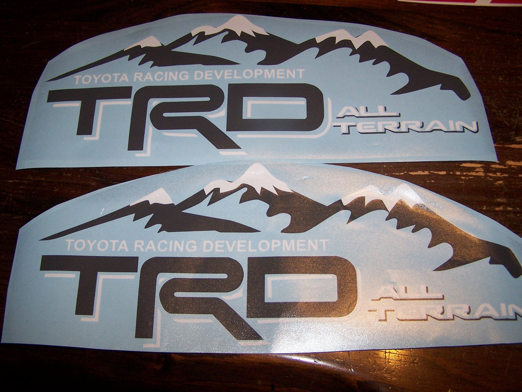 TRD ALL TERRAIN BEDSIDE / WINDOW STICKER VINYL DECAL SET OF 2