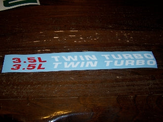 3.5L TWIN TURBO HOOD DECAL SET OF 2 CHOOSE 2 COLORS