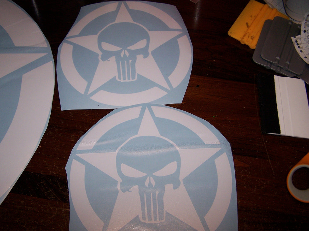 JEEP PUNISHER STAR VINYL DECAL STICKER SET FOR HOOD & FENDERS