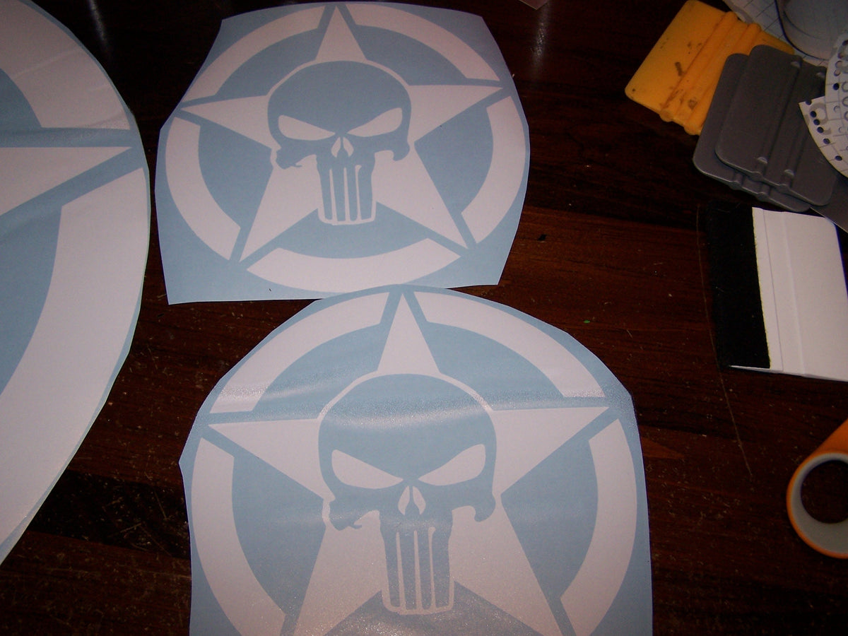 JEEP PUNISHER STAR VINYL DECAL STICKER SET FOR HOOD & FENDERS