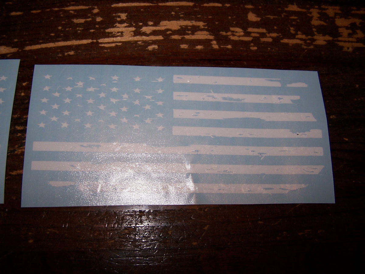 DISTRESSED SMALL AMERICAN FLAG VINYL DECAL STICKER