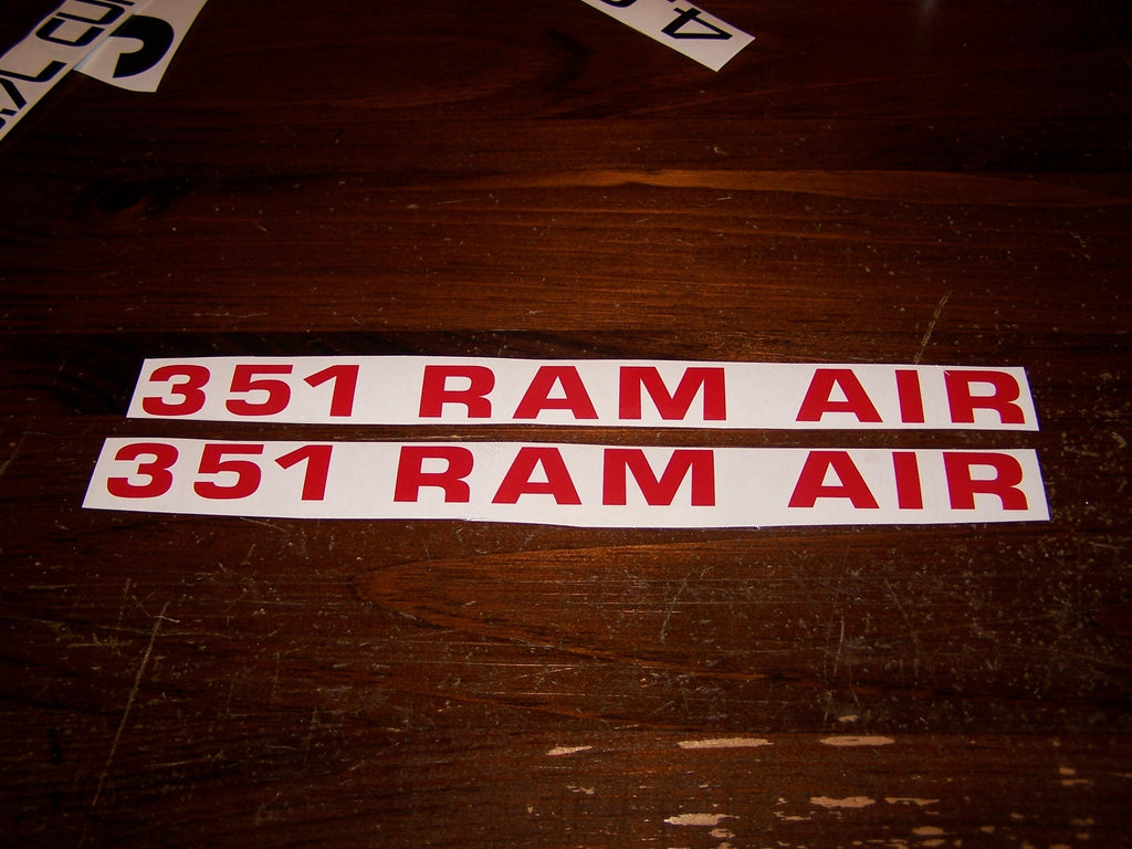 351 RAM AIR HOOD VINYL DECAL STICKER SET FOR 1971-73 MUSTANG