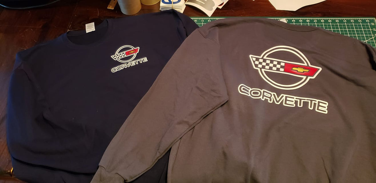 84-90 CORVETTE C4 SWEATSHIRT LOGO FRONT AND BACK