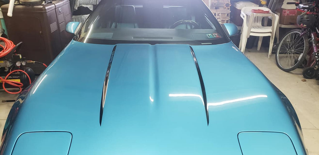 CORVETTE C4 HOOD STRIPE STRIPES DECAL SET OF 2 CUSTOMIZABLE