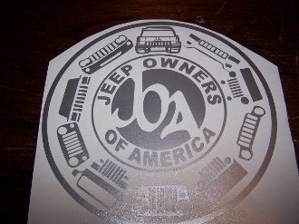 JEEP OWNERS OF AMERICA MEMBERS VINYL DECAL STICKER