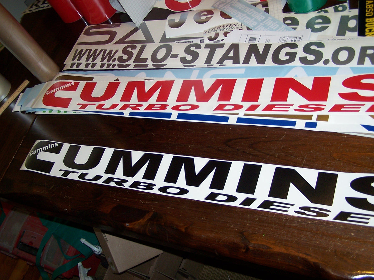 CUMMINS TURBO DIESEL WINDSHIELD VINYL DECAL STICKER BANNER